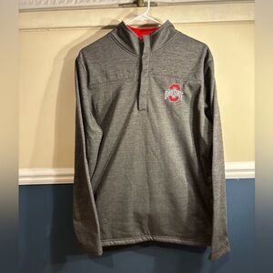 Colosseum Red and Gray Ohio State Pullover, Size Medium